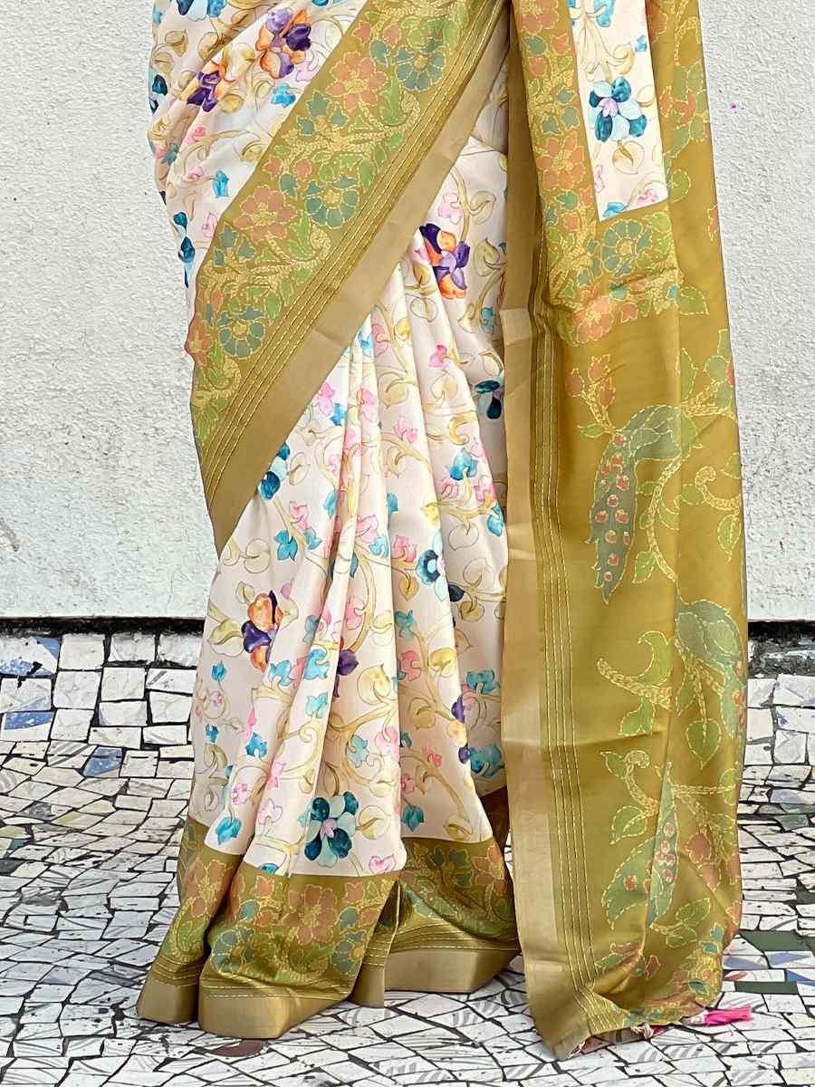 Multi Tussar Silk Handwoven Festival Casual Heavy Border Saree