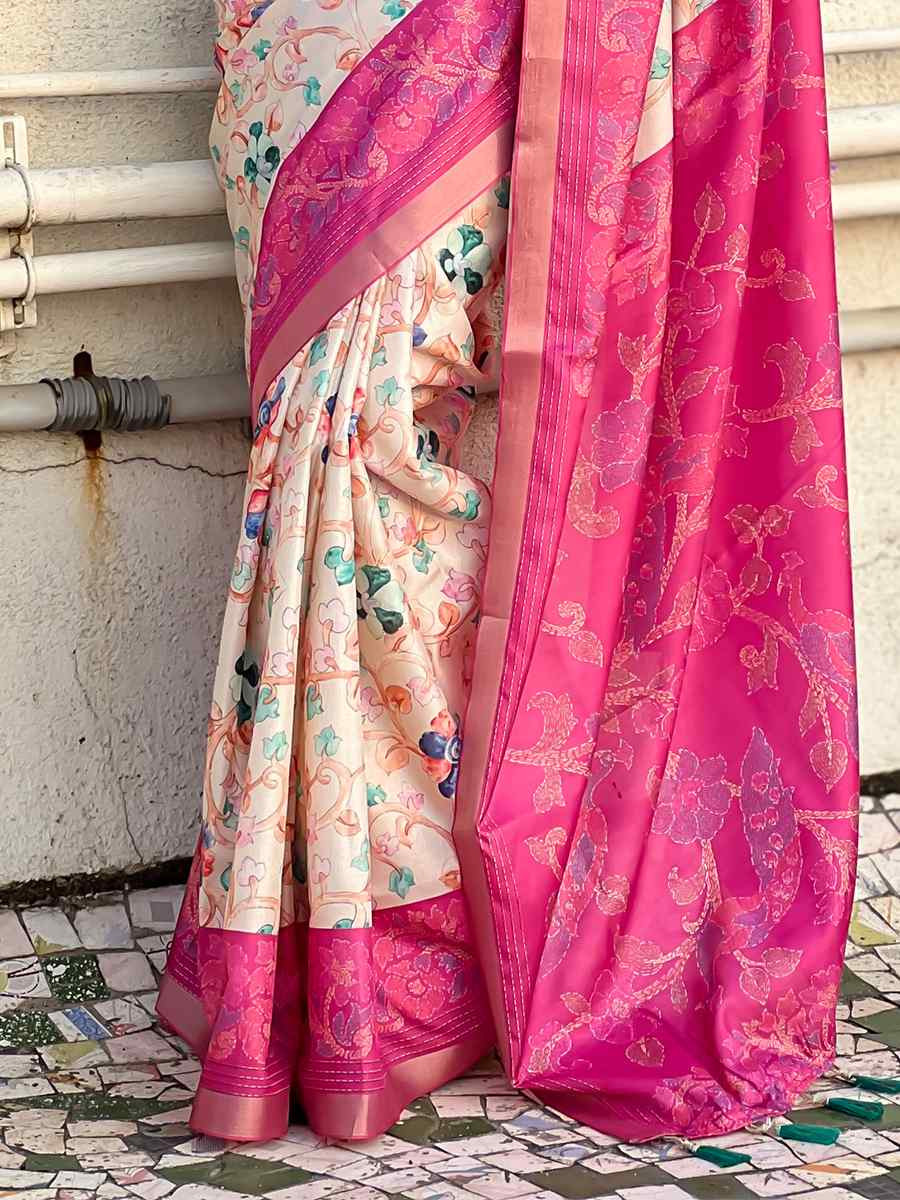 Multi Tussar Silk Handwoven Festival Casual Heavy Border Saree