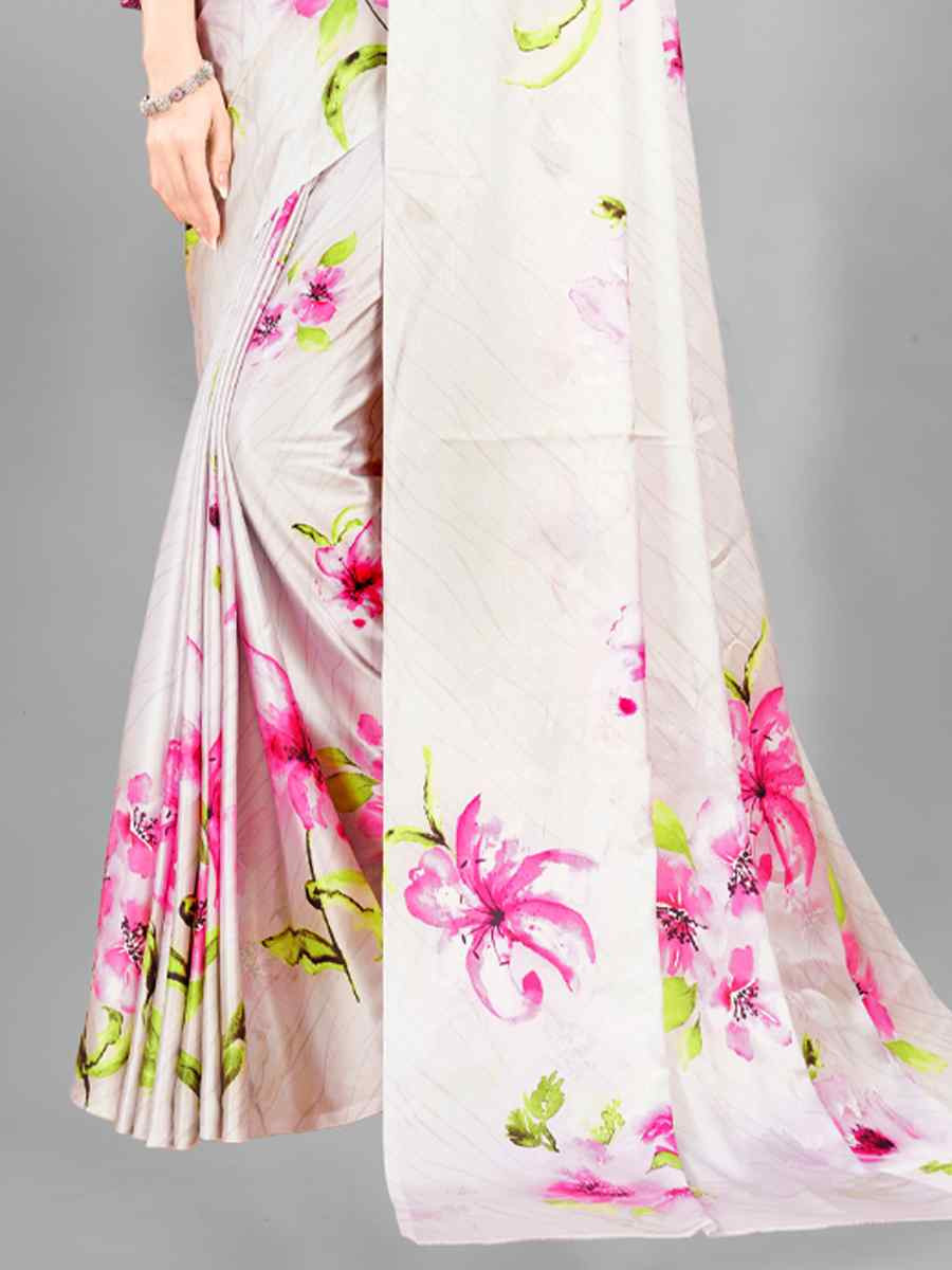 Multi Tussar Silk Printed Festival Wedding Heavy Border Saree