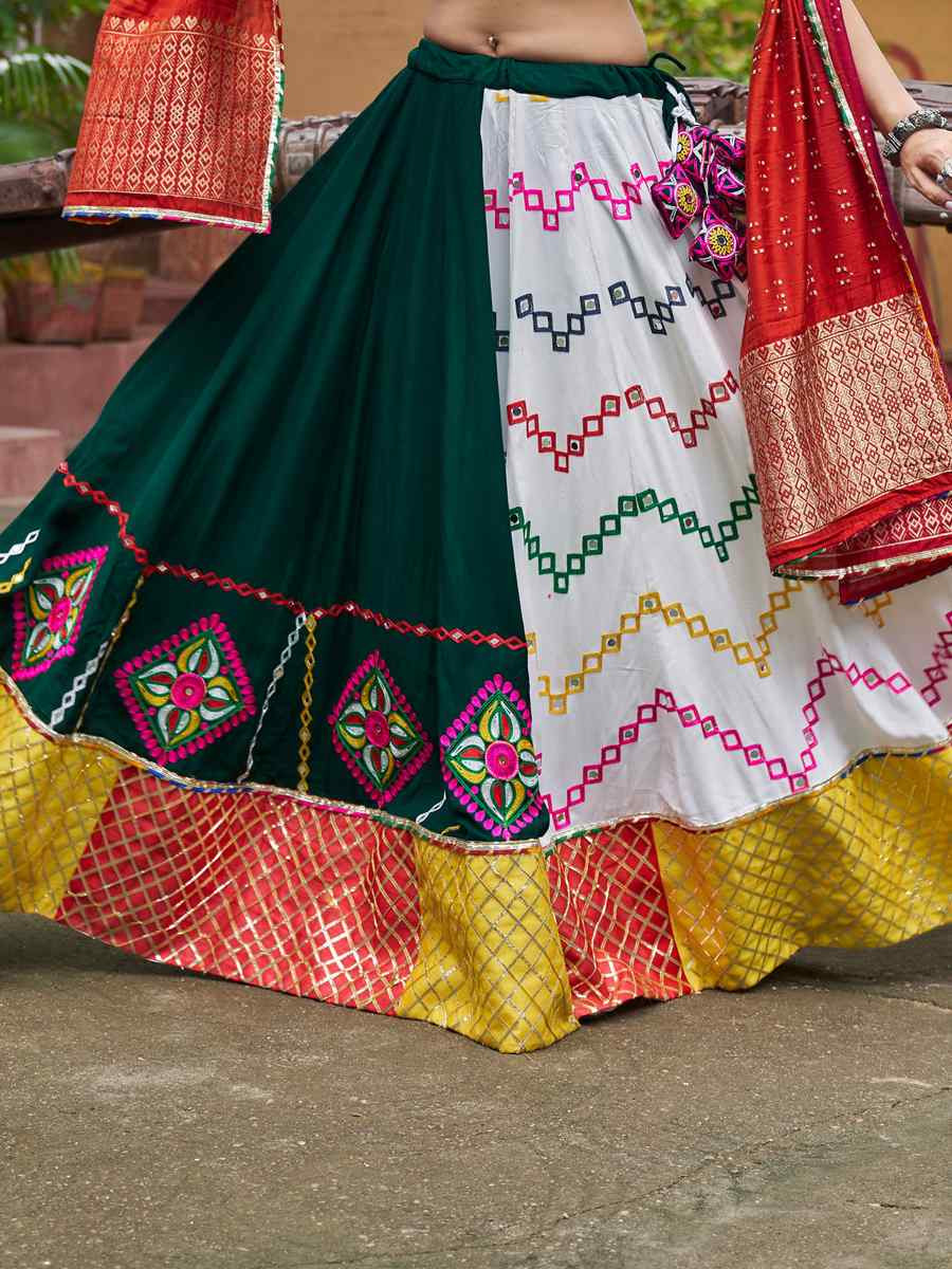 Multi Viscose Rayon Embroidered Festival Wedding Traditional Lehenga Choli