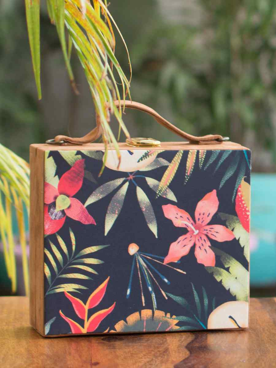 Multi Wooden Traditional Printed Clutches