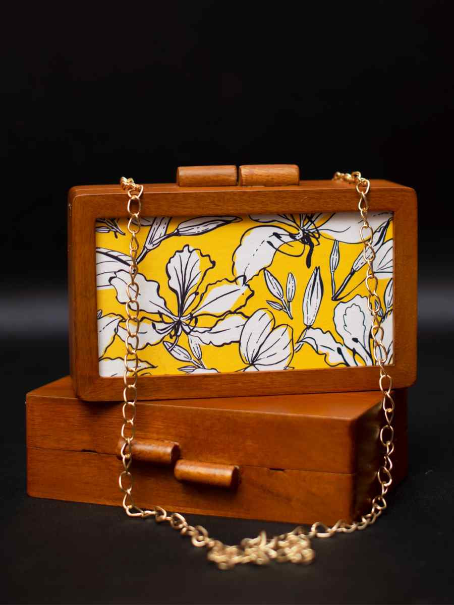 Multi Wooden Traditional Printed Clutches