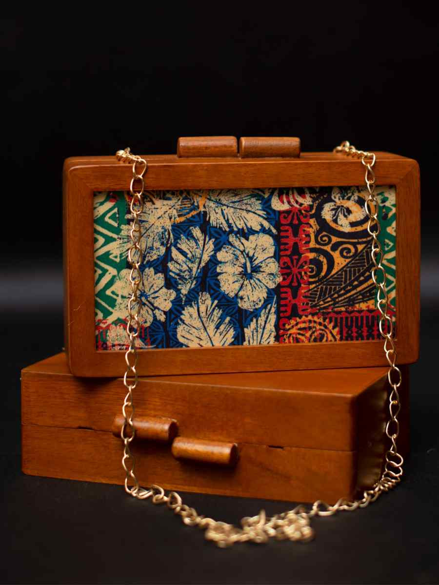 Multi Wooden Traditional Printed Clutches