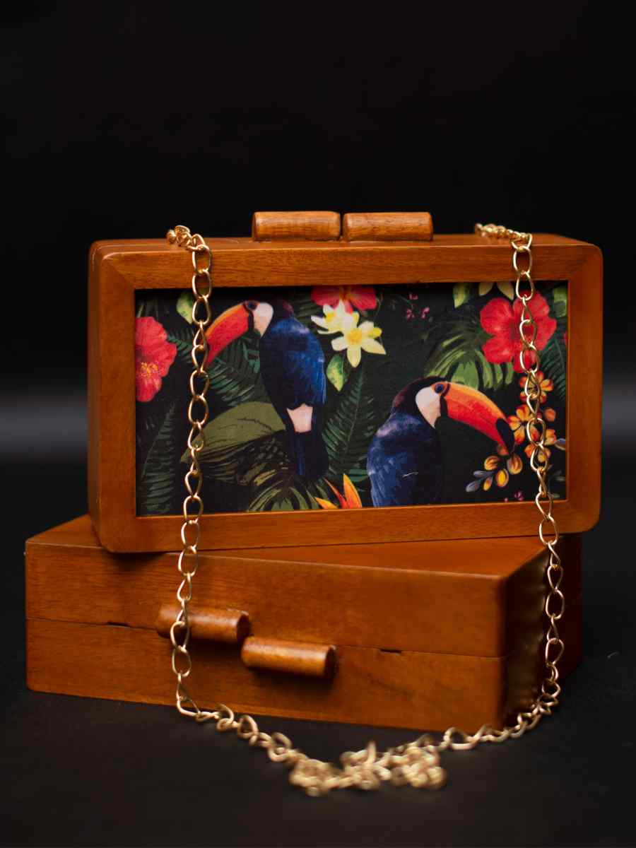 Multi Wooden Traditional Printed Clutches