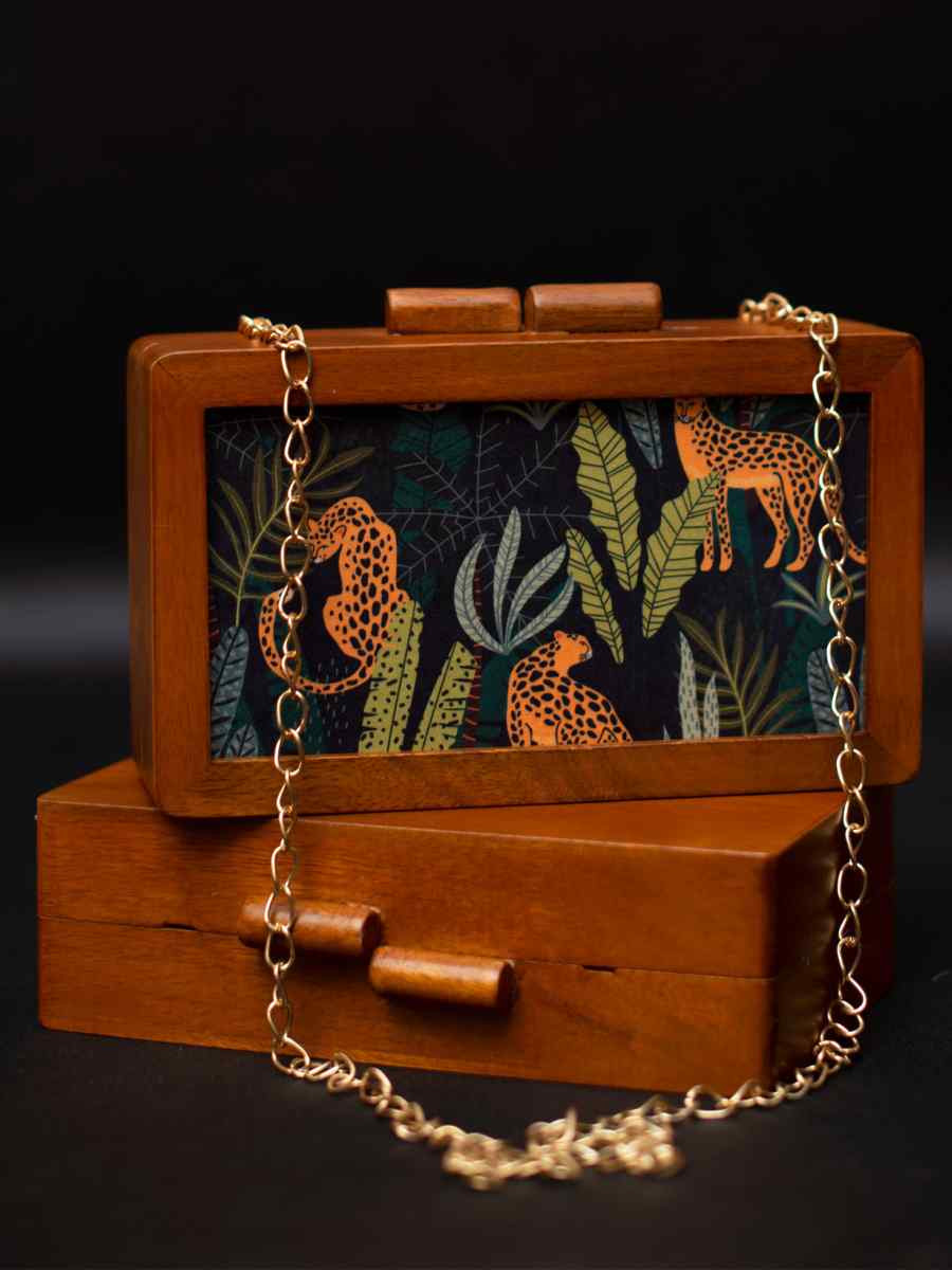 Multi Wooden Traditional Printed Clutches