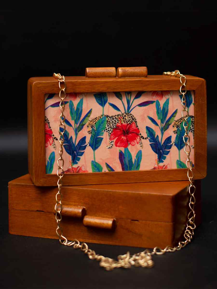 Multi Wooden Traditional Printed Clutches