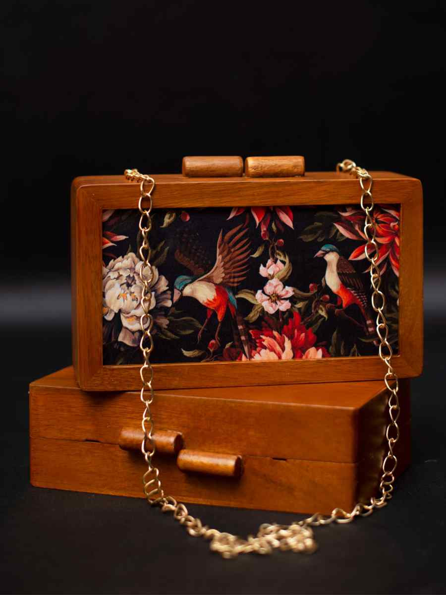 Multi Wooden Traditional Printed Clutches