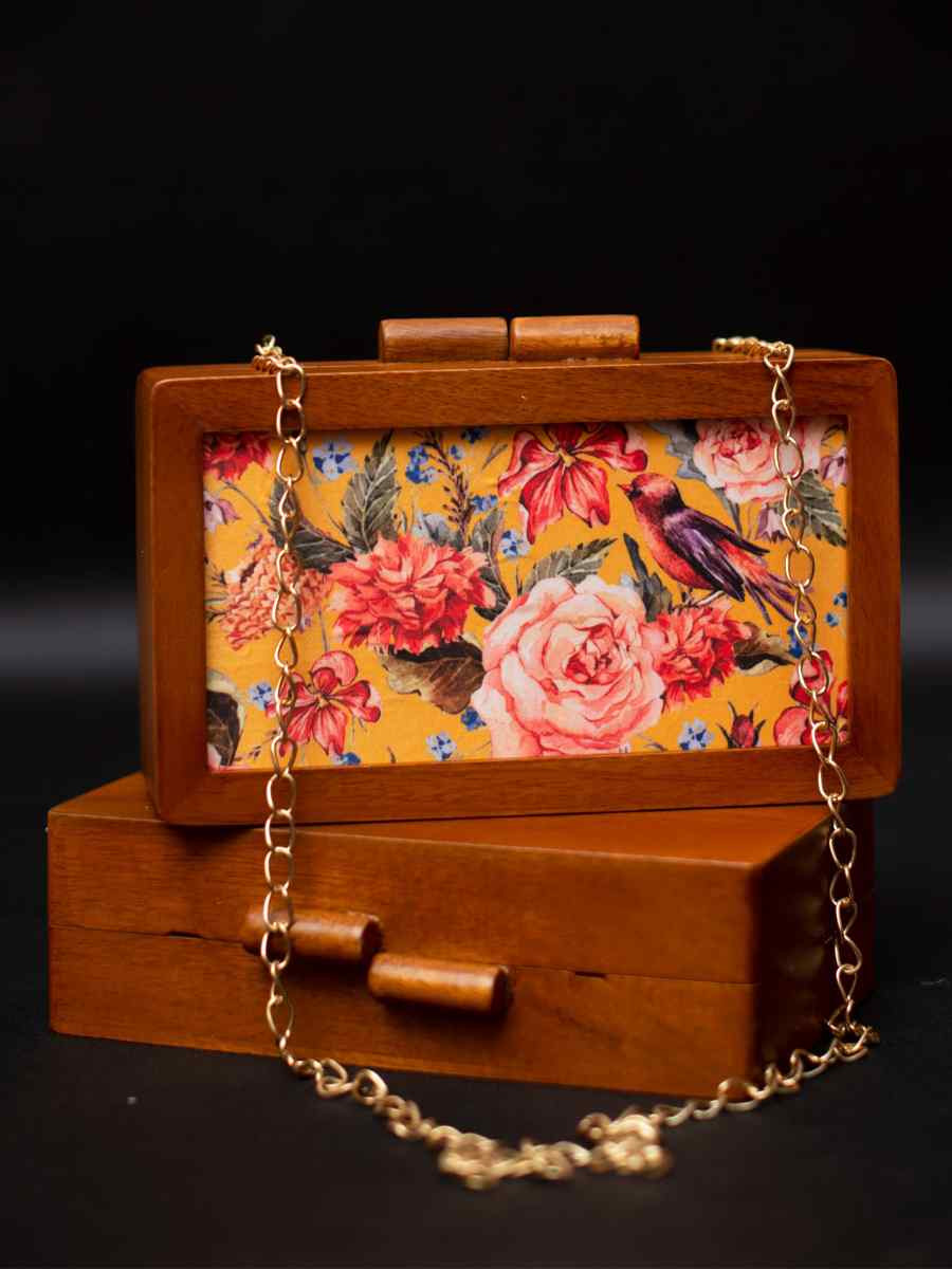 Multi Wooden Traditional Printed Clutches