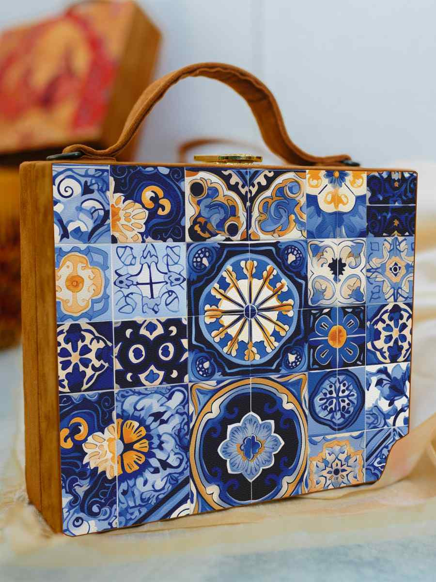 Multi Wooden Traditional Printed Clutches