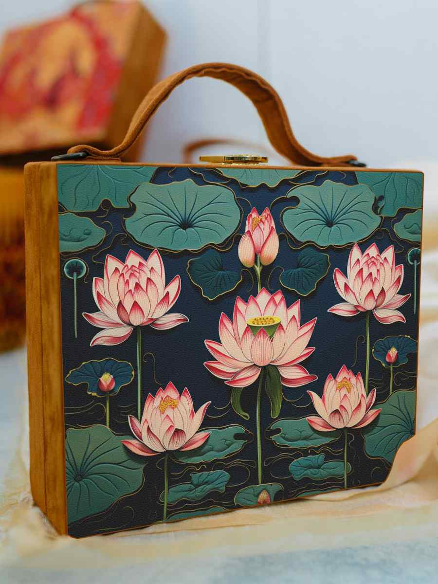 Multi Wooden Traditional Printed Clutches