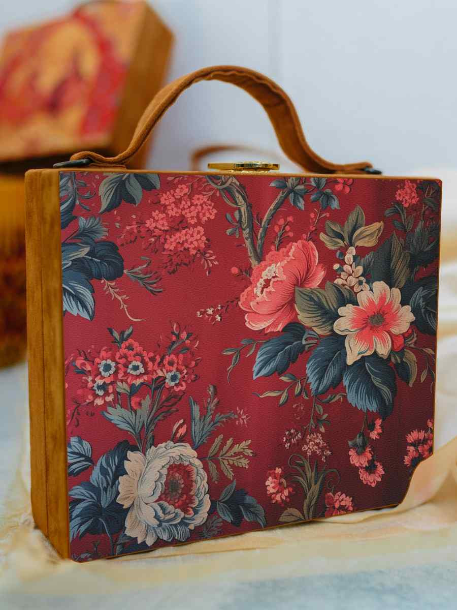 Multi Wooden Traditional Printed Clutches