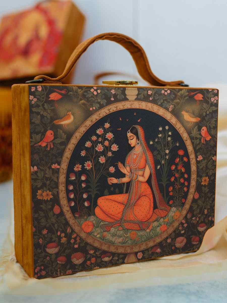 Multi Wooden Traditional Printed Clutches