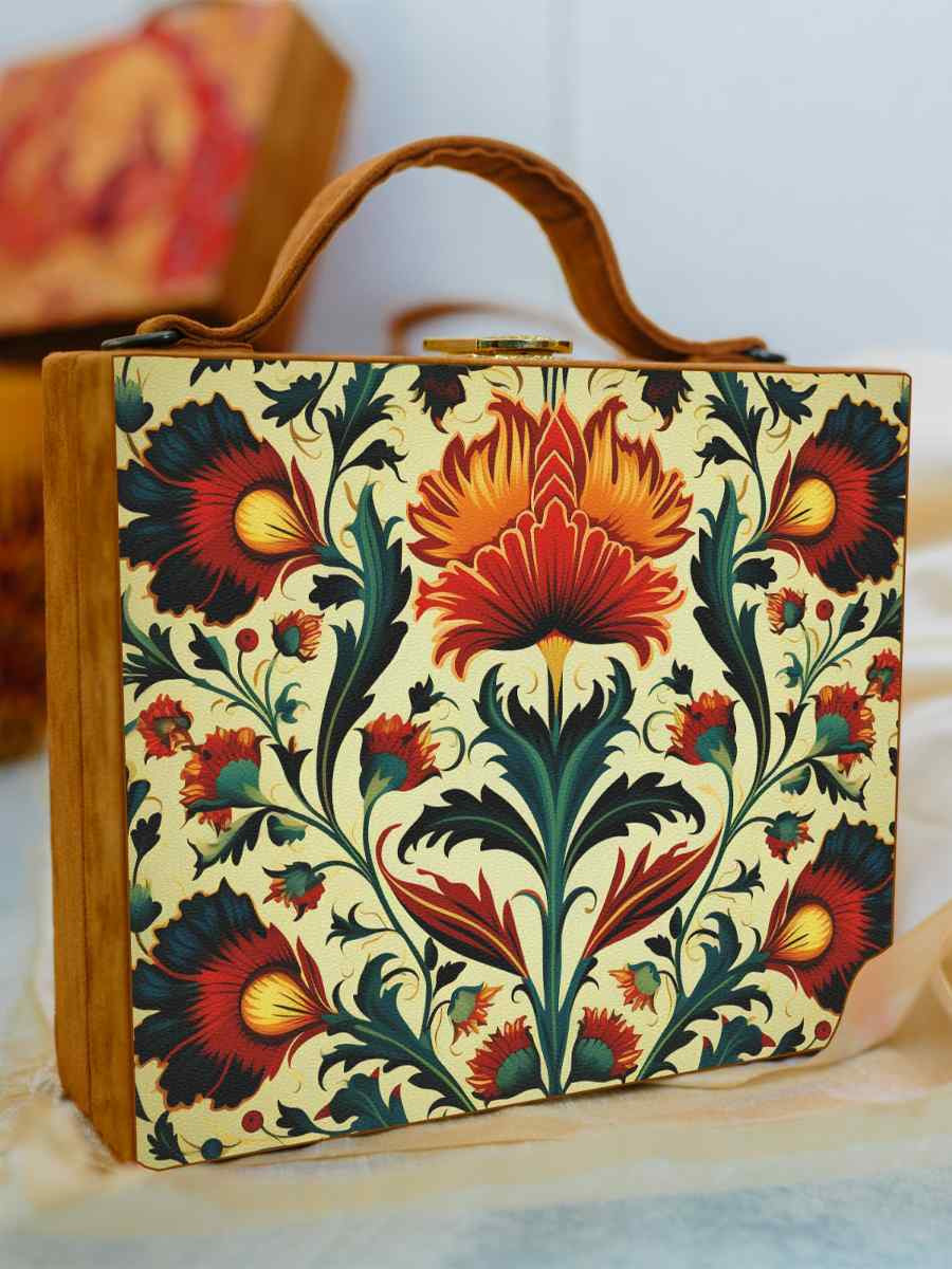 Multi Wooden Traditional Printed Clutches