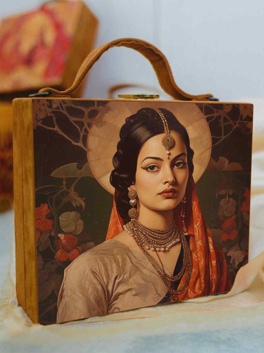 Multi Wooden Traditional Printed Clutches