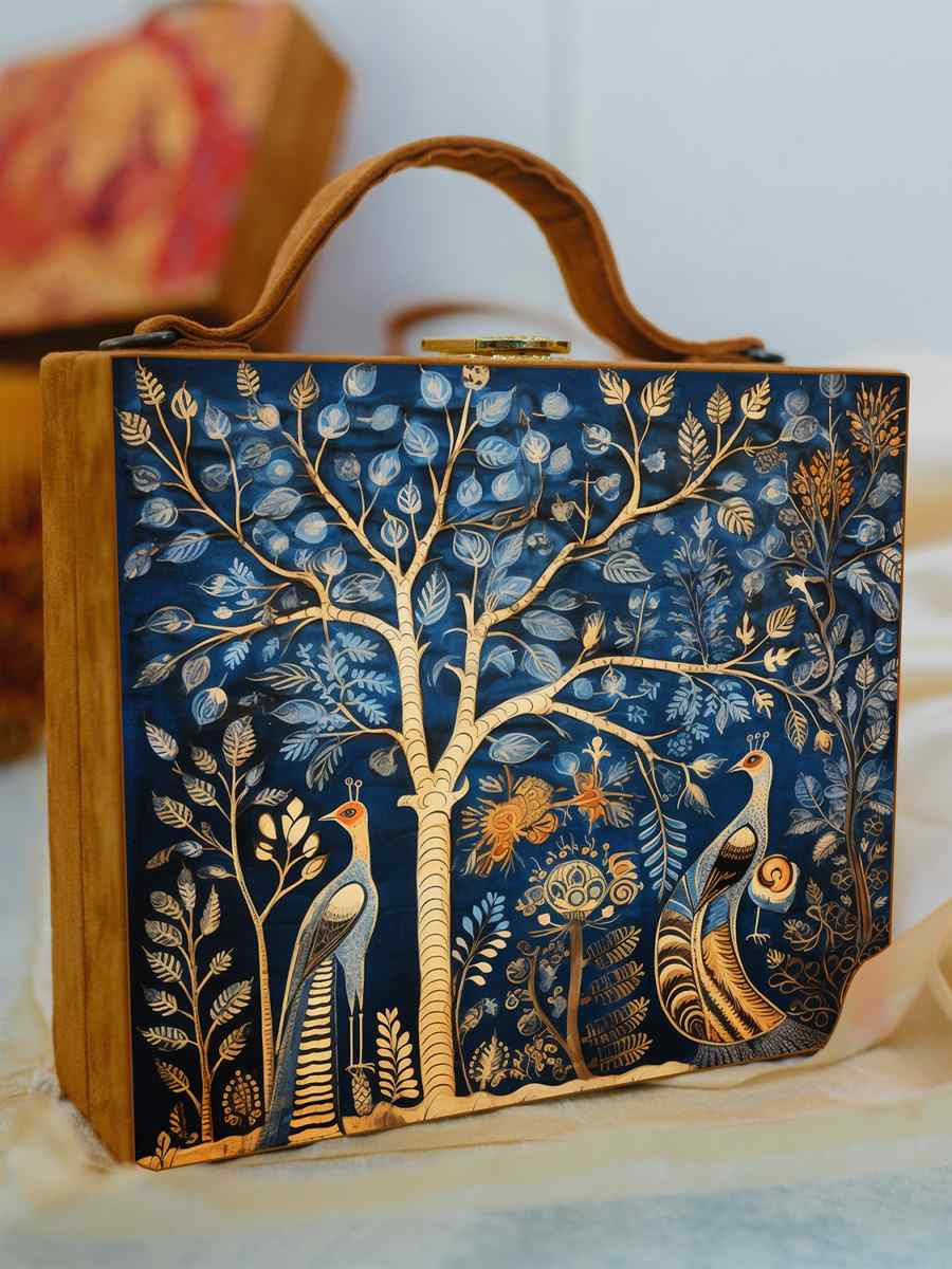 Multi Wooden Traditional Printed Clutches