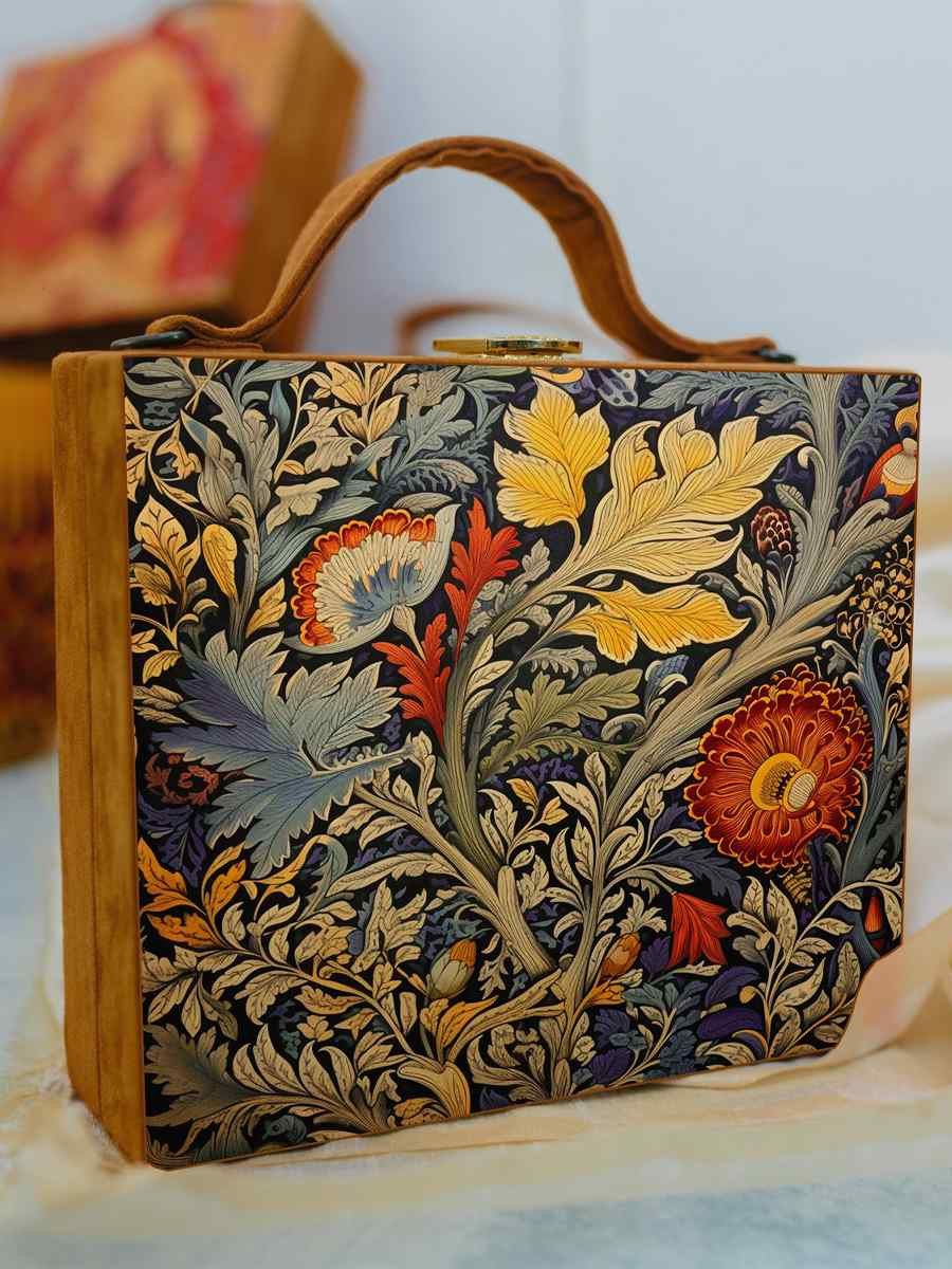 Multi Wooden Traditional Printed Clutches