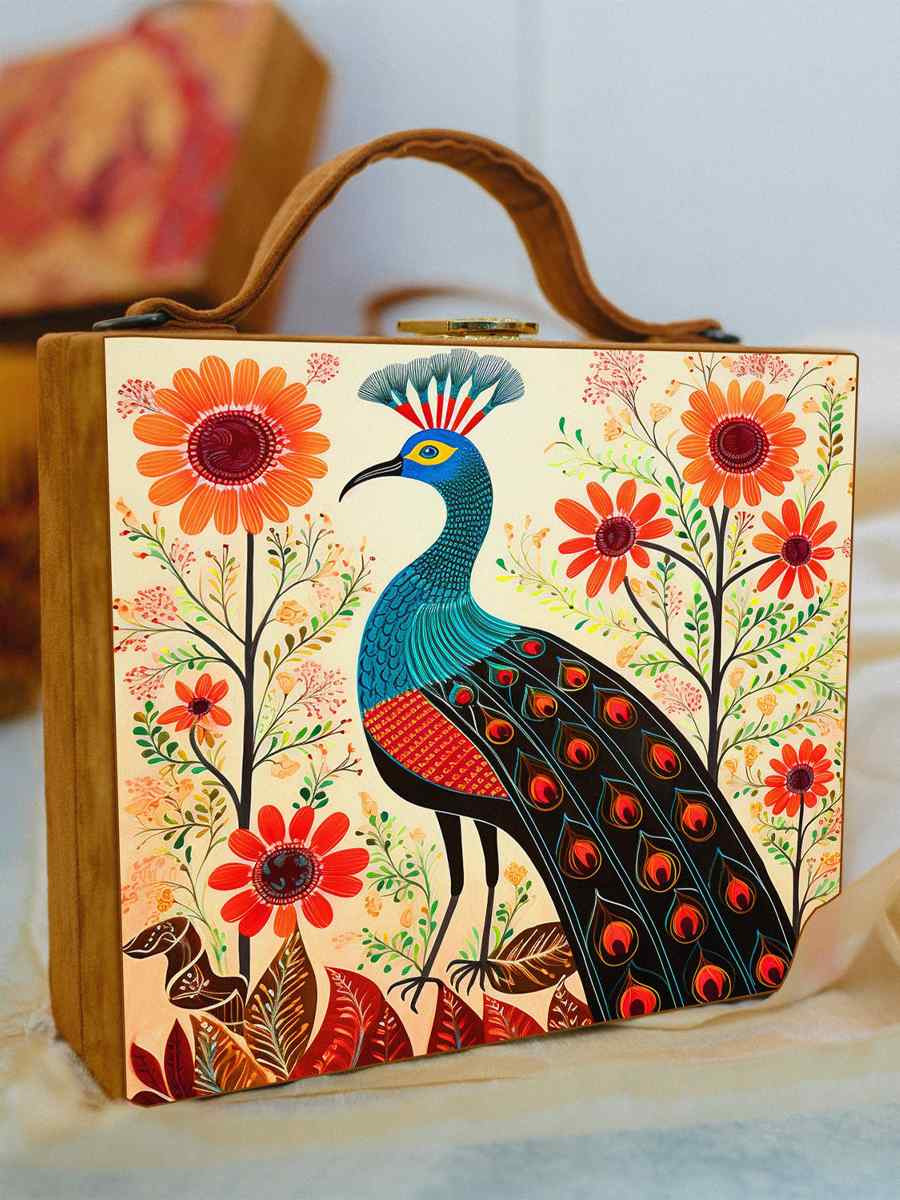 Multi Wooden Traditional Printed Clutches