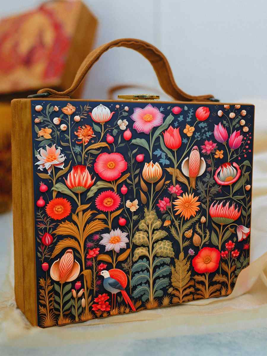 Multi Wooden Traditional Printed Clutches