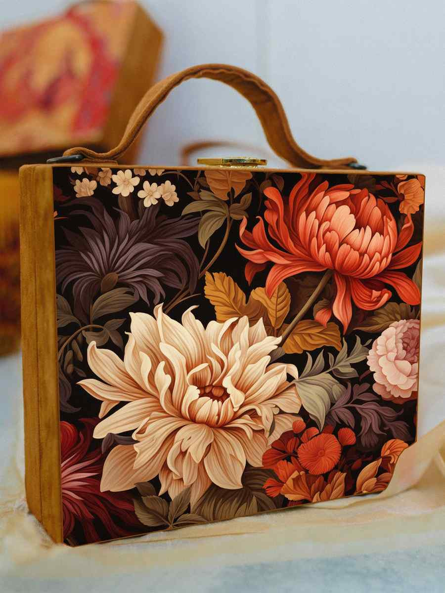 Multi Wooden Traditional Printed Clutches