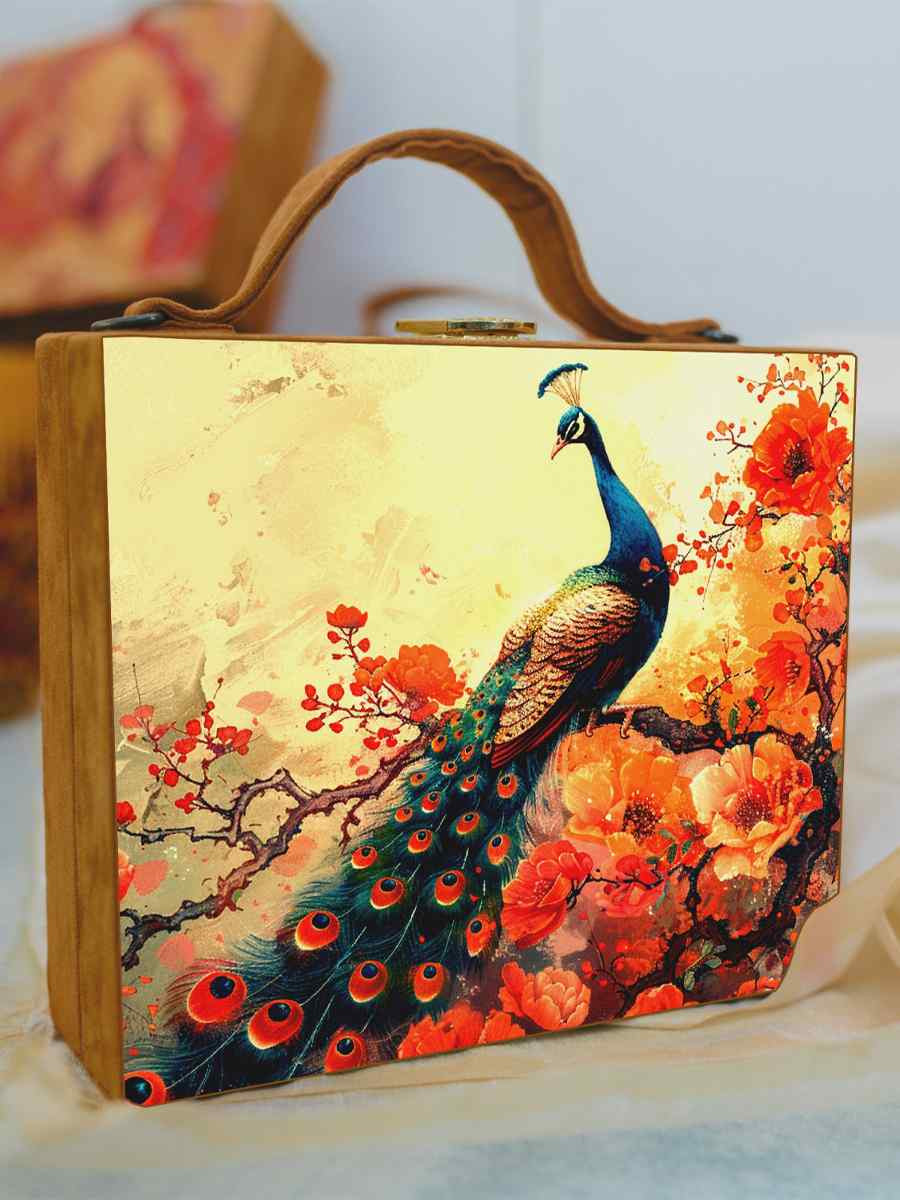 Multi Wooden Traditional Printed Clutches