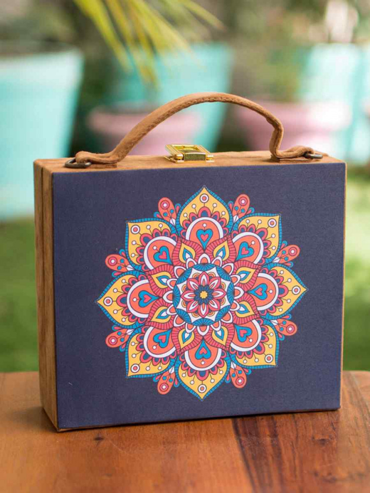 Multi Wooden Traditional Printed Clutches