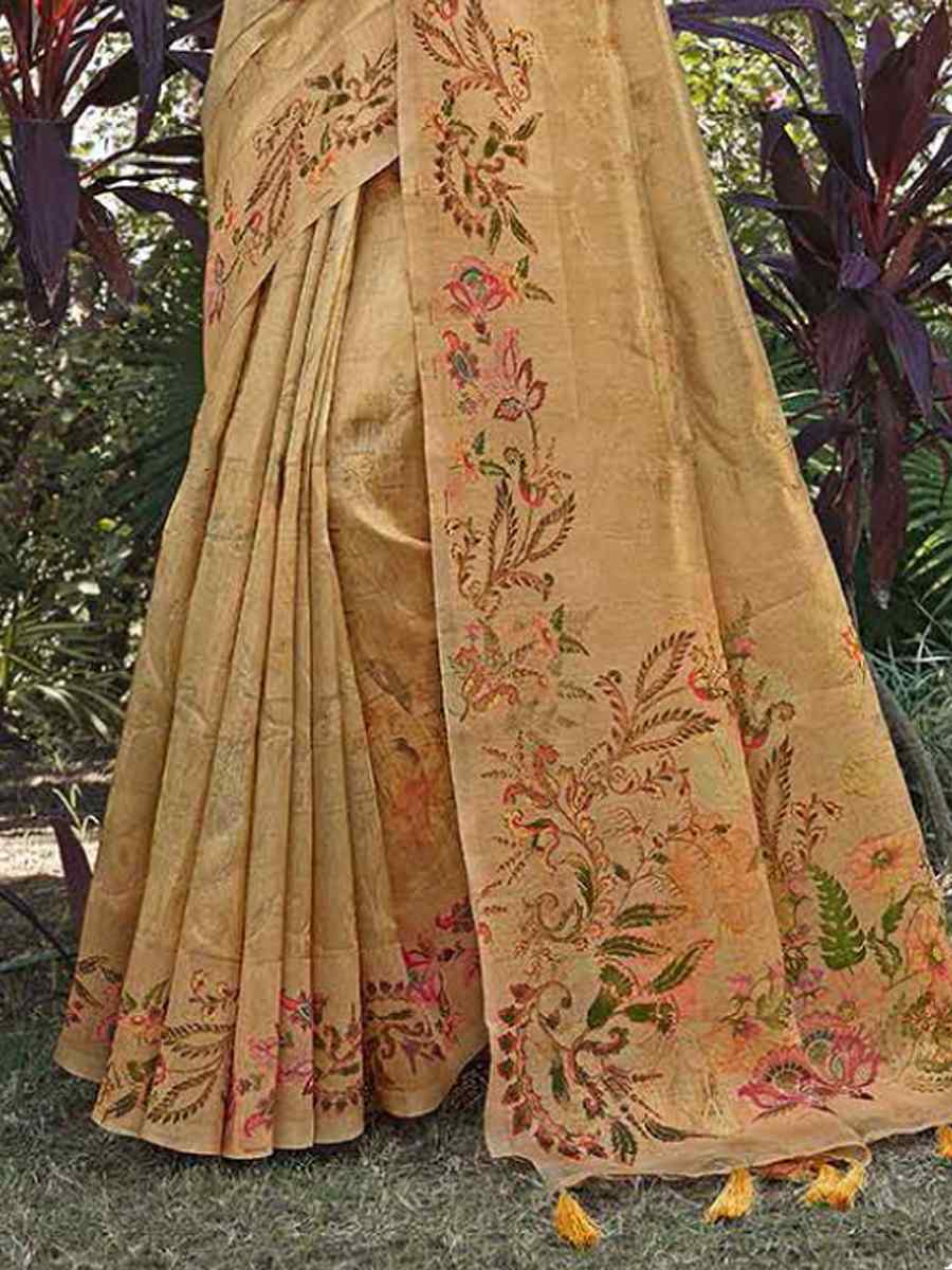 Mustard Silk Handwoven Festival Wedding Heavy Border Saree