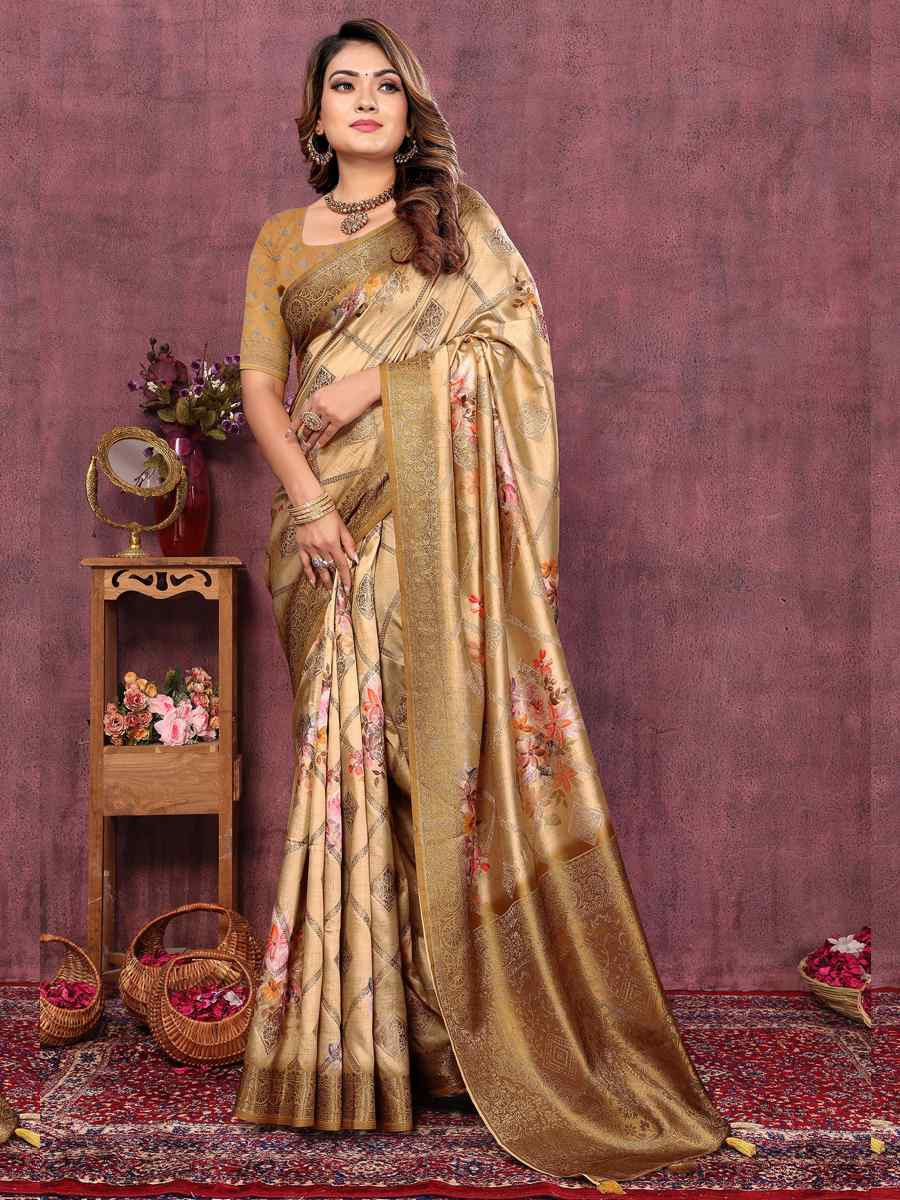 Mustard Silk Handwoven Festival Wedding Heavy Border Saree