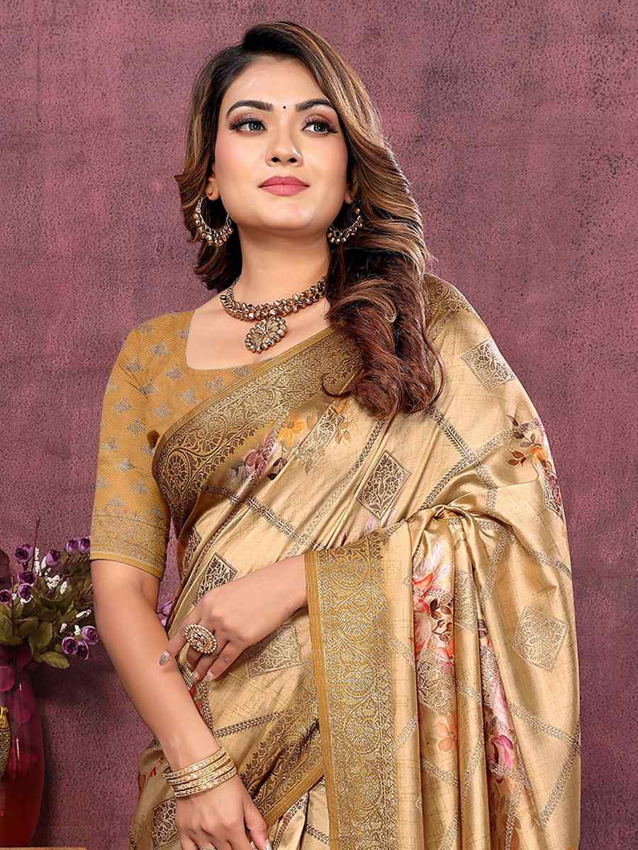 Mustard Silk Handwoven Festival Wedding Heavy Border Saree