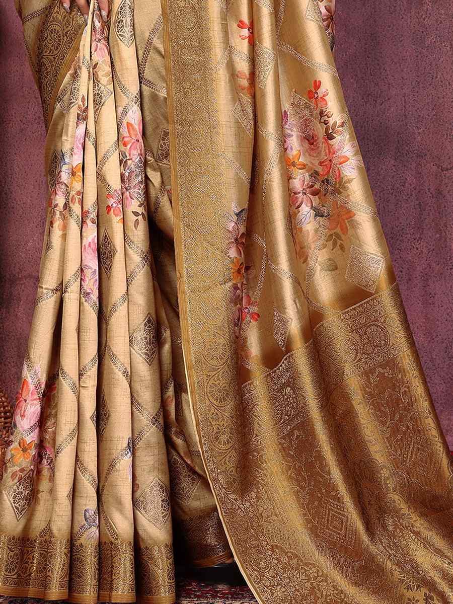 Mustard Silk Handwoven Festival Wedding Heavy Border Saree