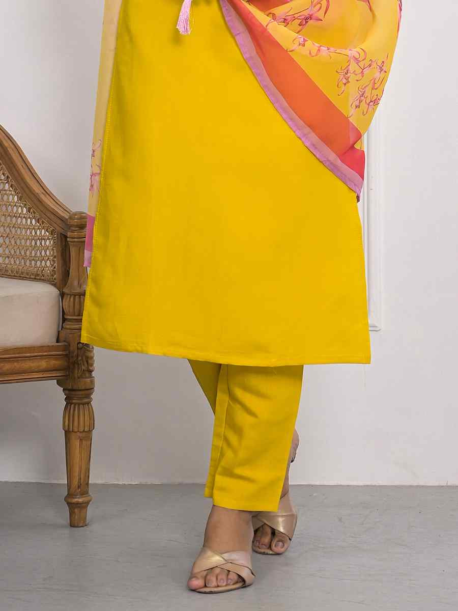 Mustard Viscoce Silk Embroidered Festival Wedding Ready Pant Salwar Kameez