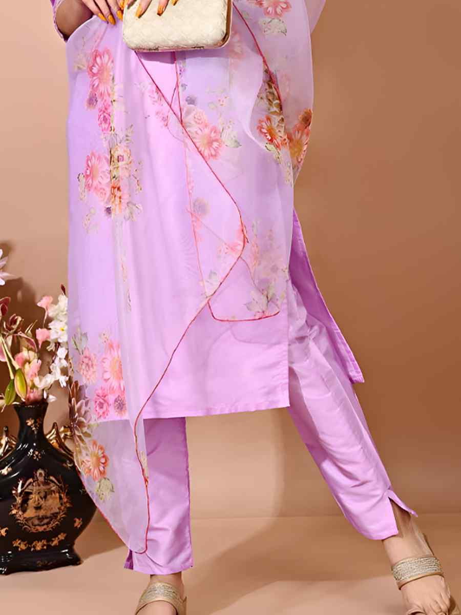 Off Pink Taffeta Silk Embroidered Festival Casual Pant Ready Salwar Kameez