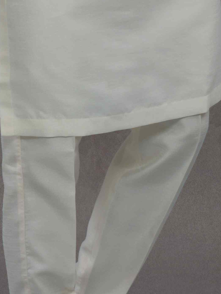 Off White Silk Woven Groom Wedding Kurta