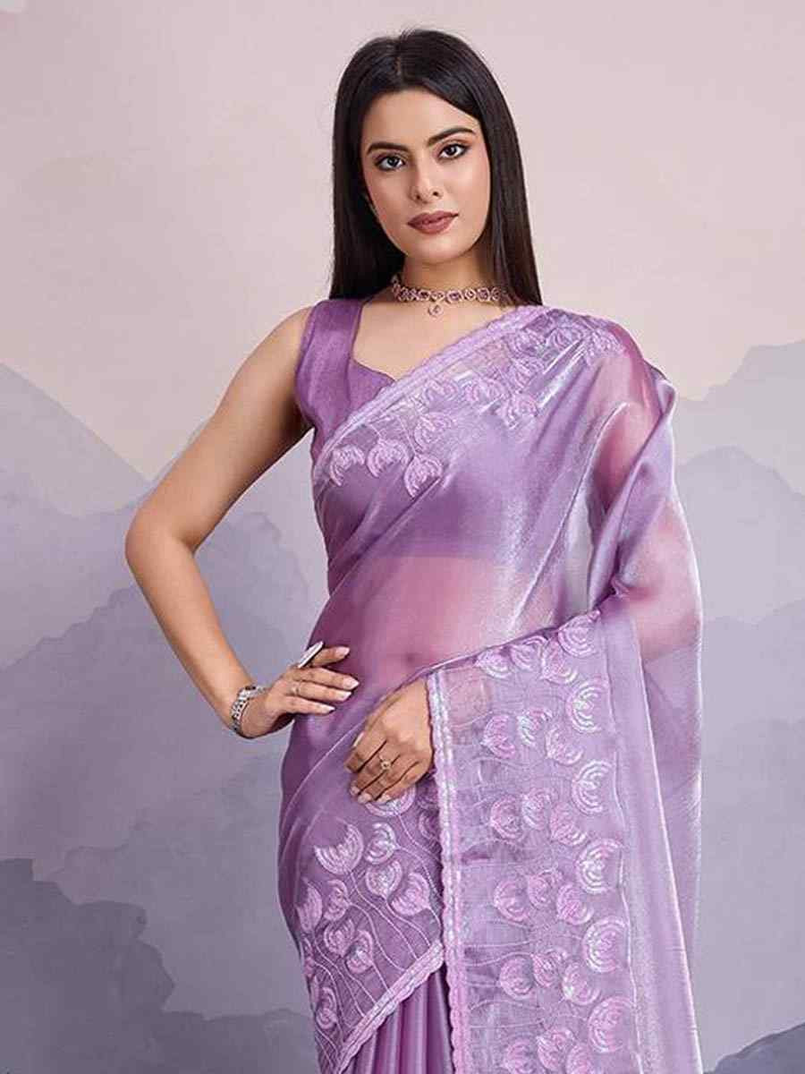 Onion Jimmy Choo Embroidered Festival Party Heavy Border Saree