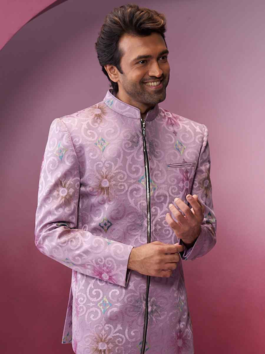 Onion Silk Embroidered Party Wedding Kurta