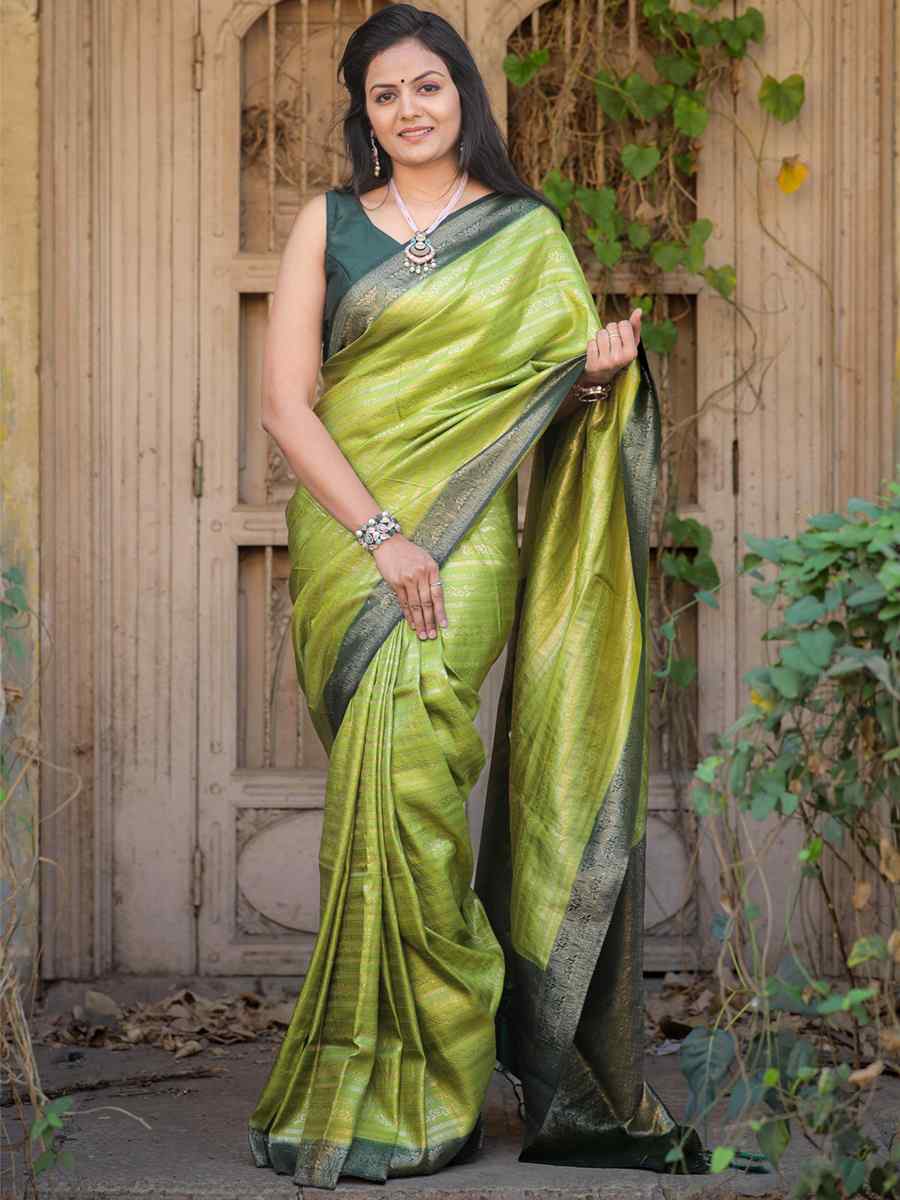 Pastel Kubera Pattu Handwoven Casual Festival Heavy Border Saree