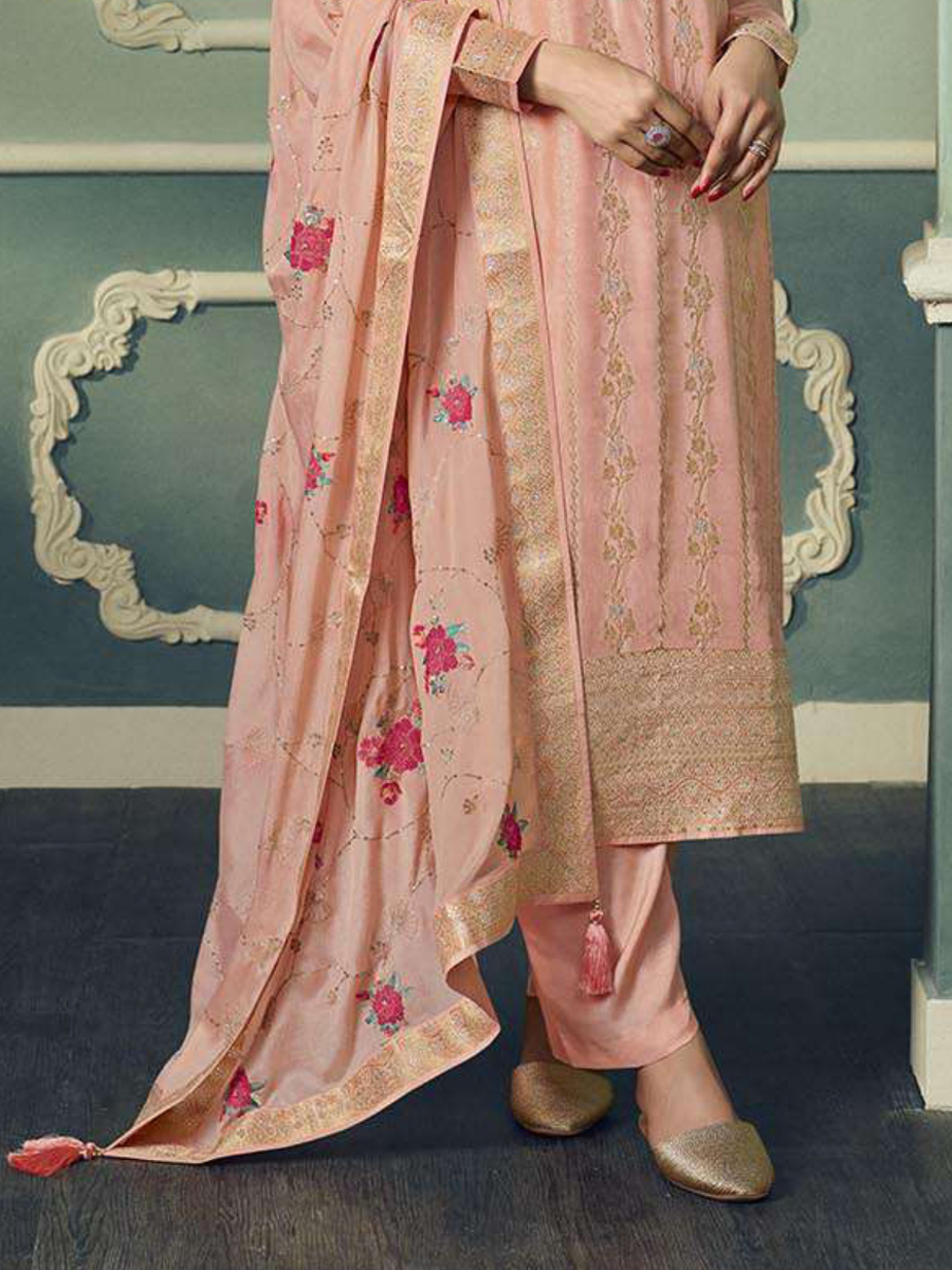 Pink Festival Viscose Pant Style Suit