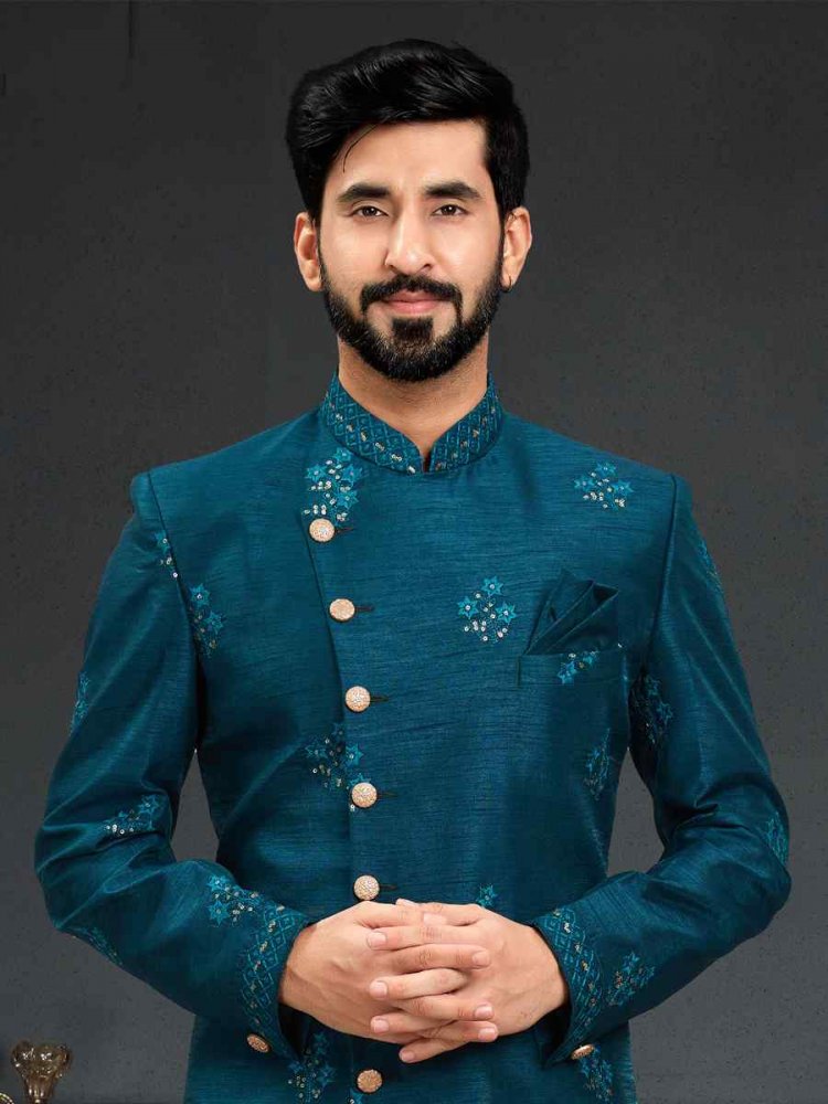 Peacock sherwani deals