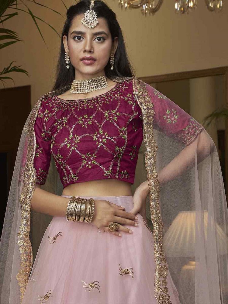 Photo of pink sangeet or engagement lehenga