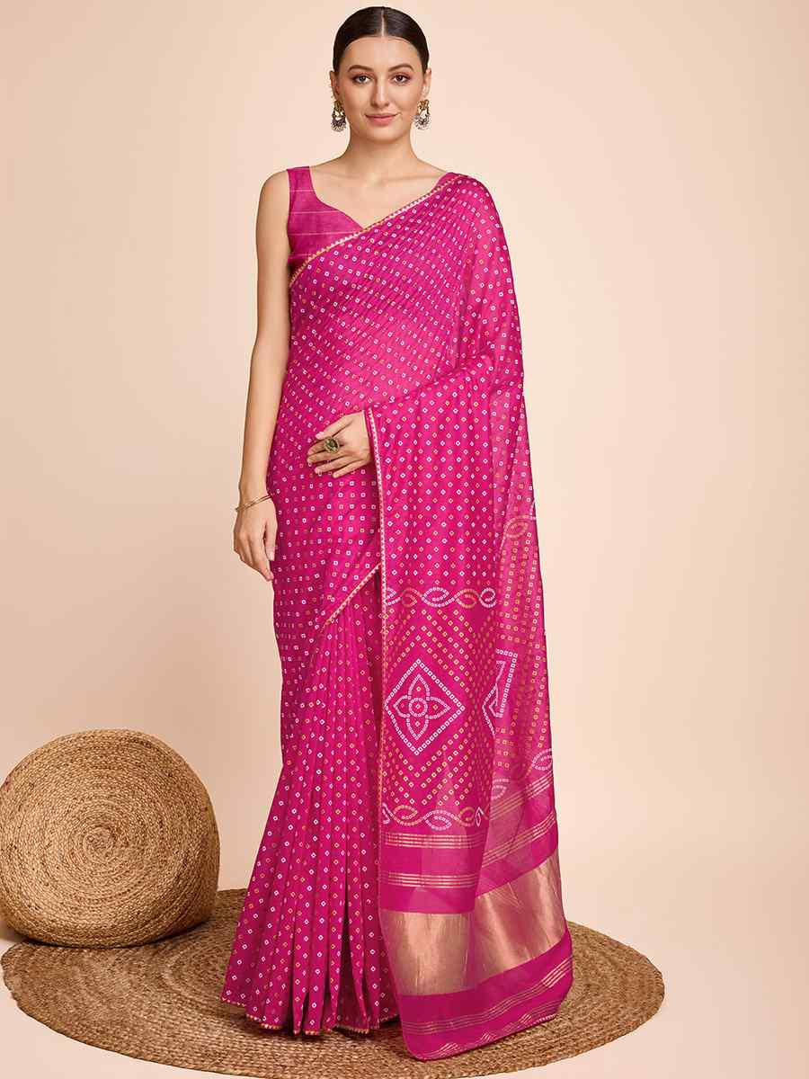 Pink Cotton Silk Handwoven Festival Casual Classic Style Saree