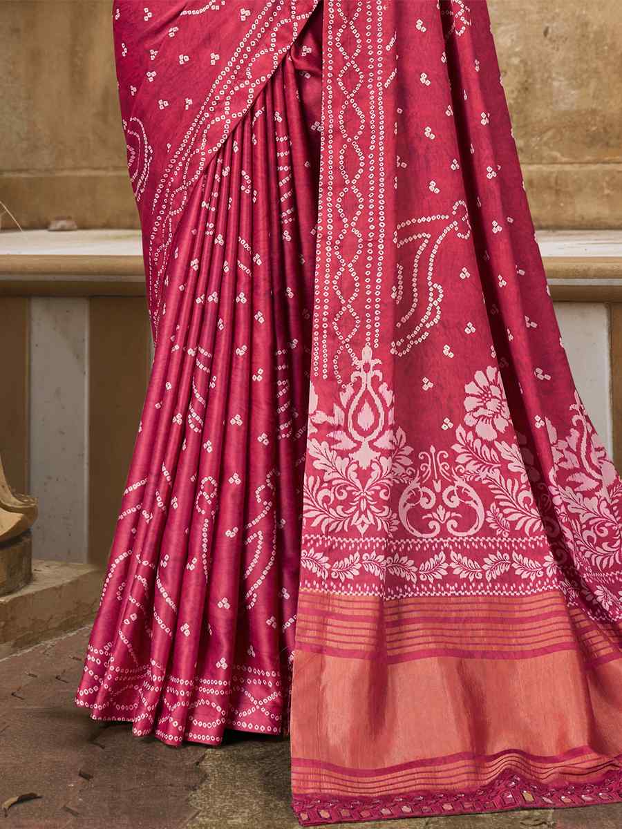 Pink Gajji Silk Handwoven Festival Casual Heavy Border Saree