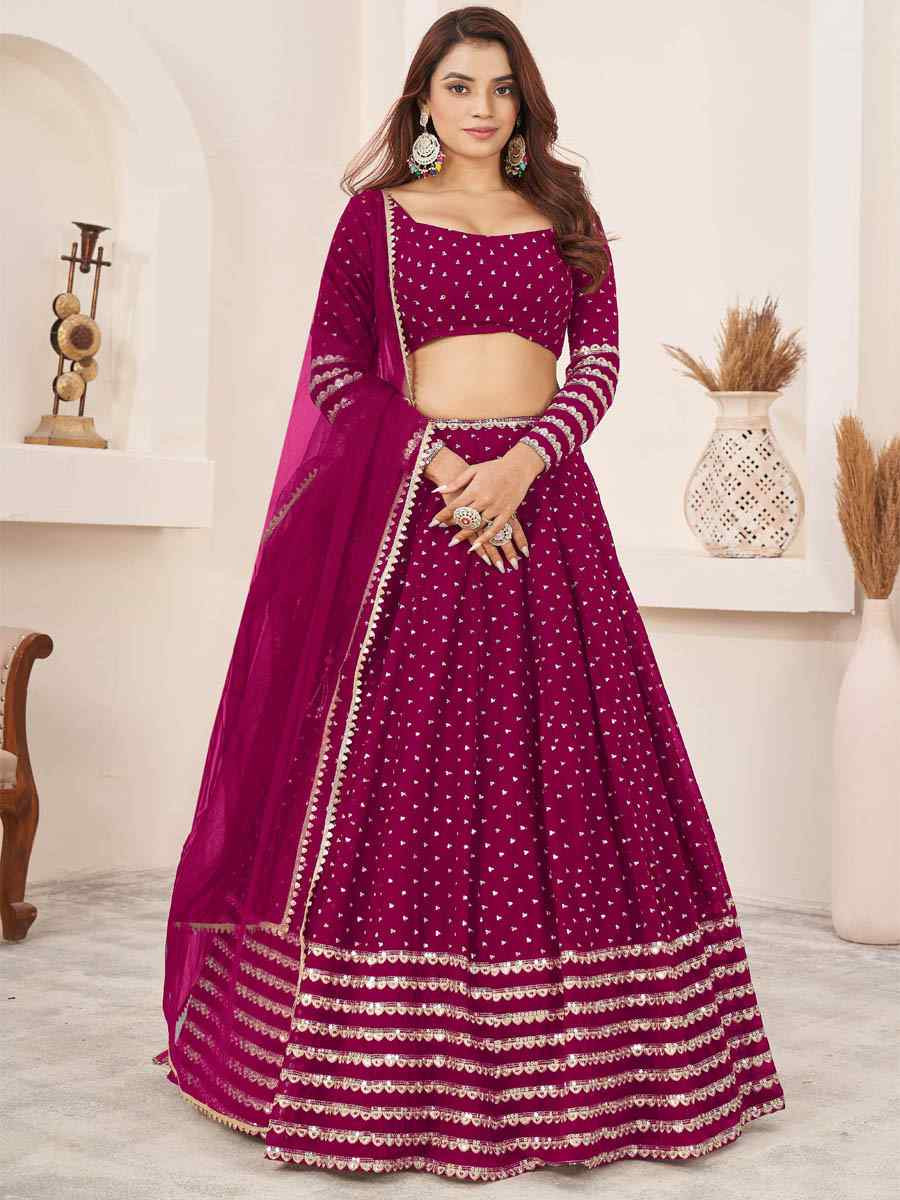 Pink Georgette Embroidered Festival Mehendi Traditional Lehenga Choli