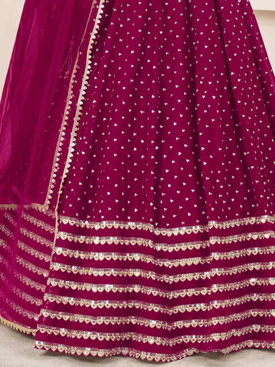 Pink Georgette Embroidered Festival Mehendi Traditional Lehenga Choli