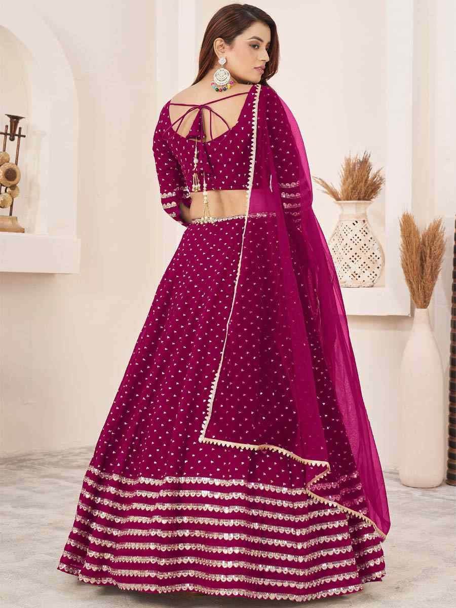 Pink Georgette Embroidered Festival Mehendi Traditional Lehenga Choli