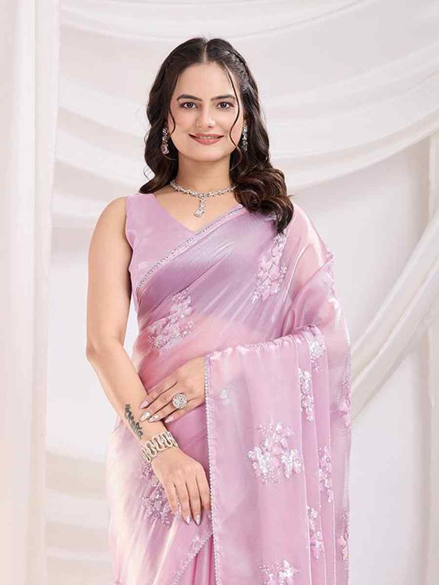 Pink Jimmy Choo Handwoven Festival Wedding Heavy Border Saree