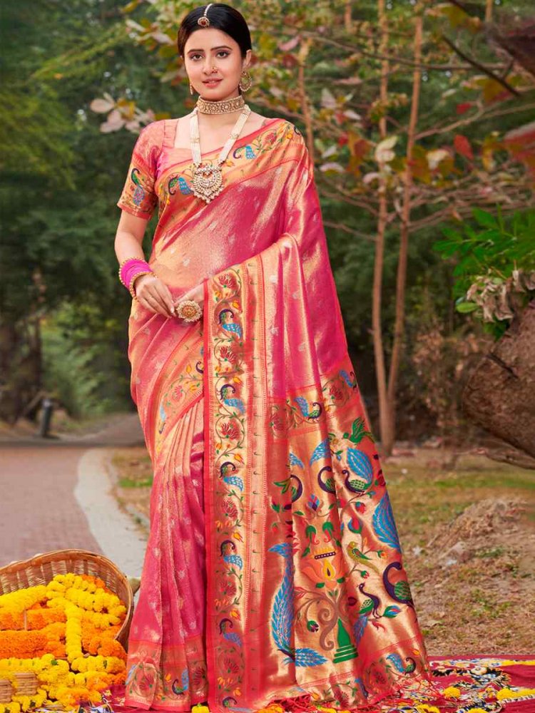 Multi Colour Vibrant Silk Saree WIth Zari Work And Heavy Pallu – Parvati  Ethnic