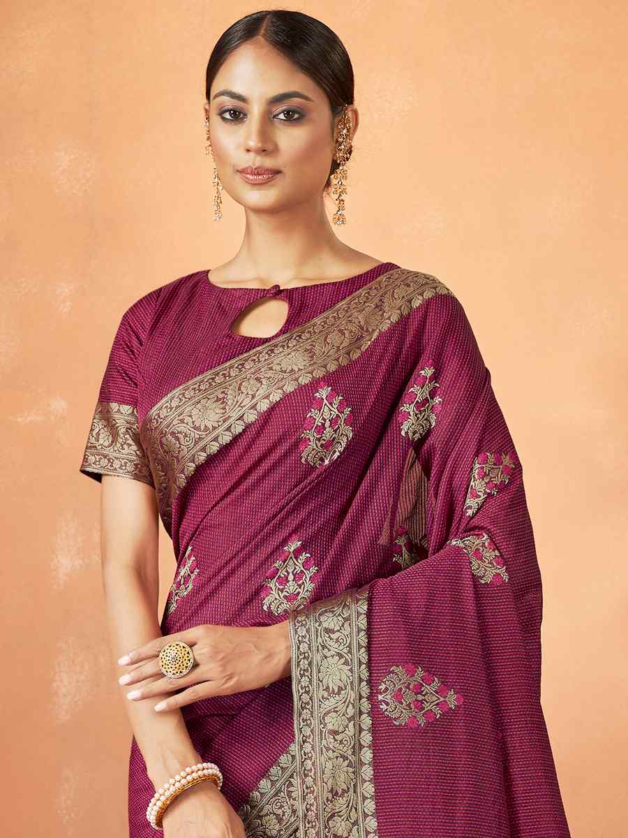 Pink Pure Viscose Silk Embroidered Festival Party Heavy Border Saree