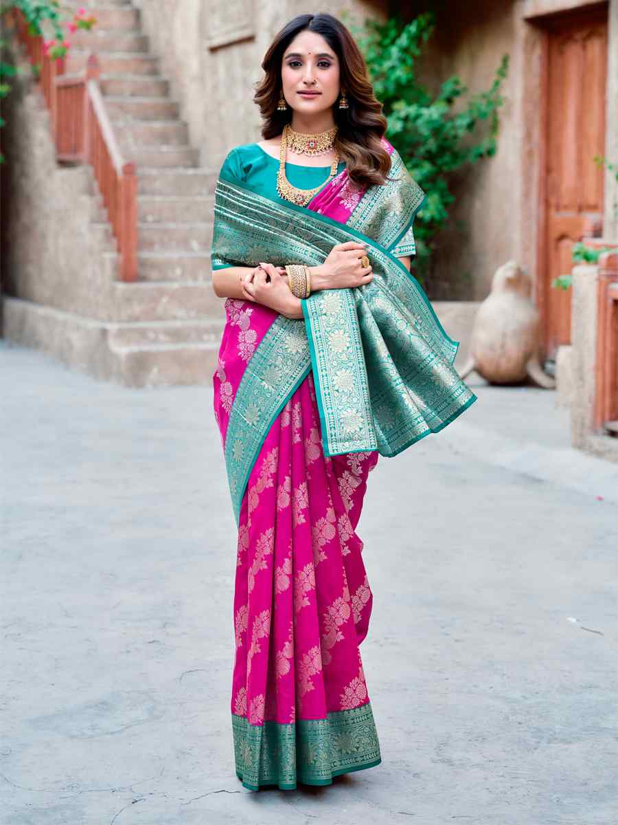 Pink Silk Handwoven Festival Casual Contemporary Saree