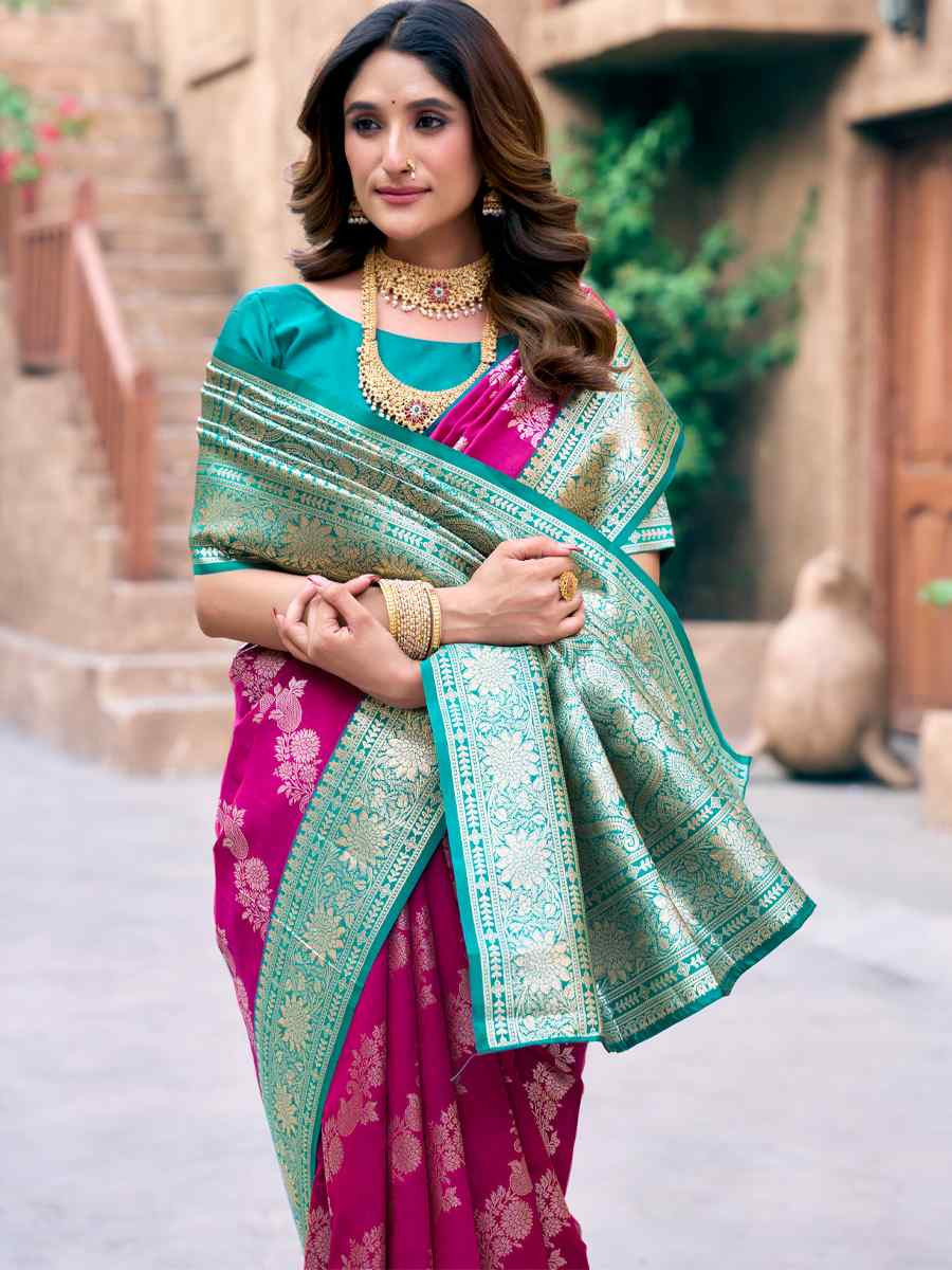 Pink Silk Handwoven Festival Casual Contemporary Saree