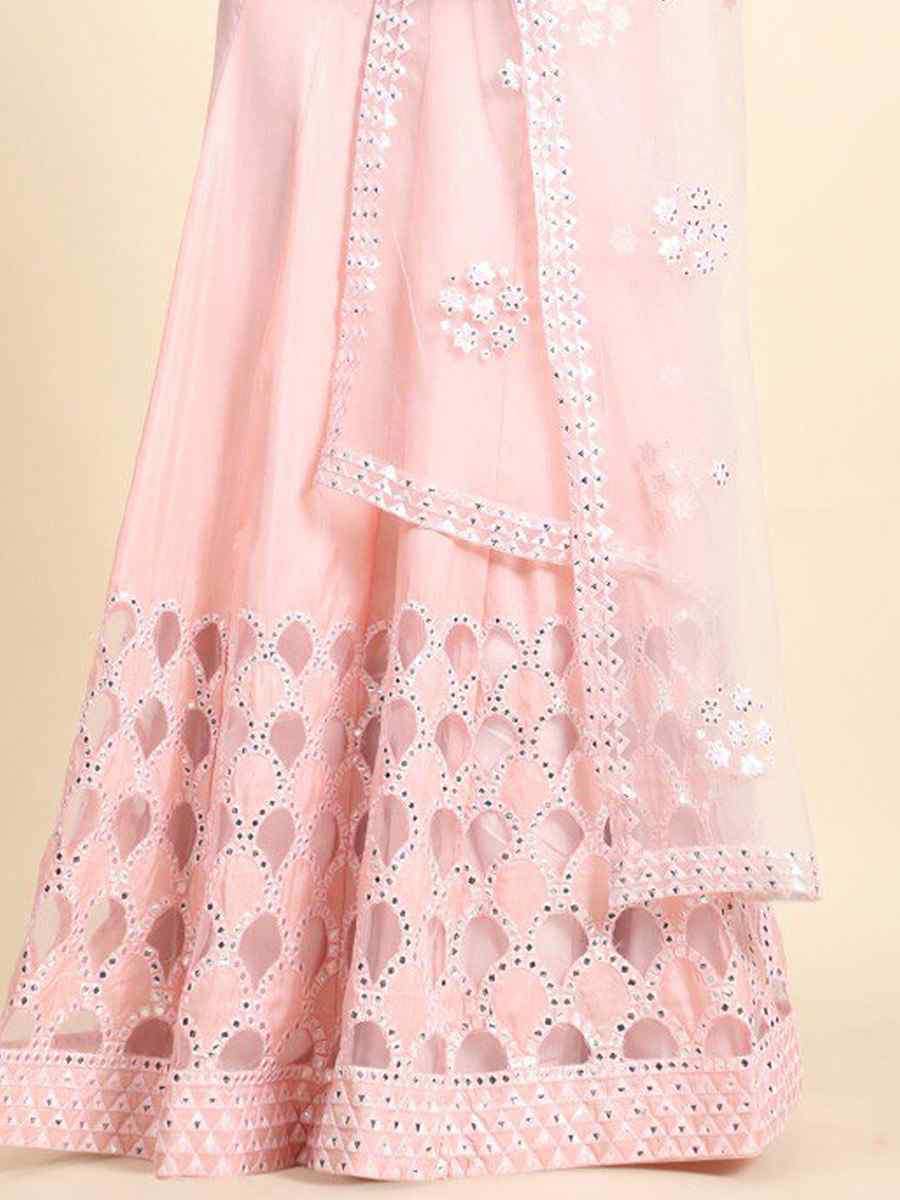 PinkSilk Embroidery Reception Party Wear Heavy Border Lehenga Choli