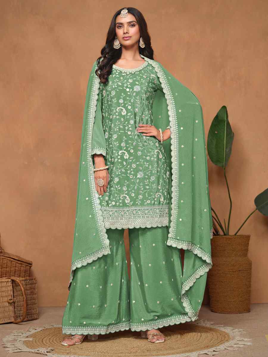 Pista Chinon Embroidered Festival Wedding Palazzo Pant Salwar Kameez